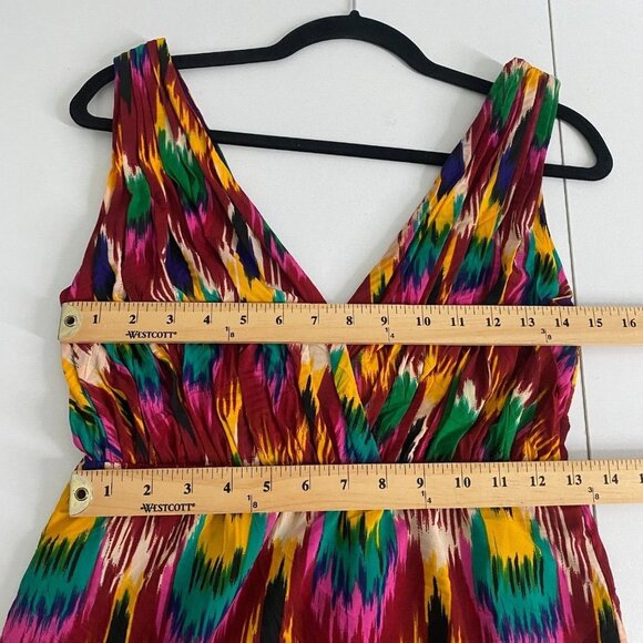 Alice & Olivia Alameda Dress Size XS Ikat Batik Peacock Print Sheath - Picture 8 of 10